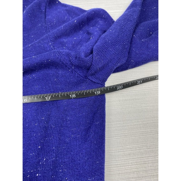 Nicole Miller‎ Original Women's Cardigan Sweater Metallic Threads Medium Blue - Picture 7 of 9